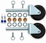 The Yard Swiveler Kit, Includes 2 wheel assemblies, 4 detent pins, 4 bronze bushings, 8 washers, Assembly grease tube